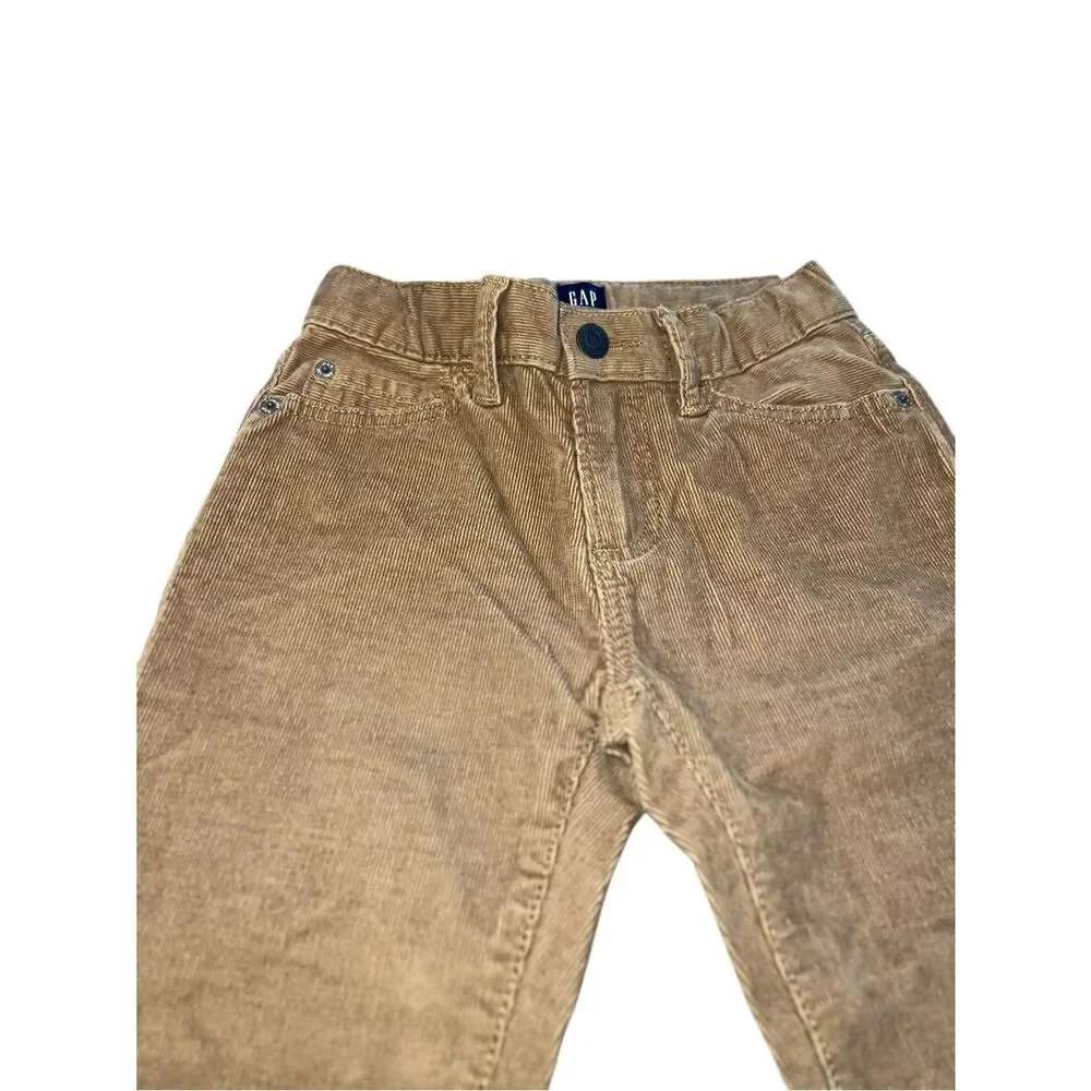 GAP Kids Tan Corduroy Pants Size 6 Regular Stretch Slim Adjustable Waist